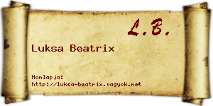 Luksa Beatrix névjegykártya