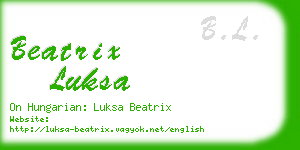 beatrix luksa business card